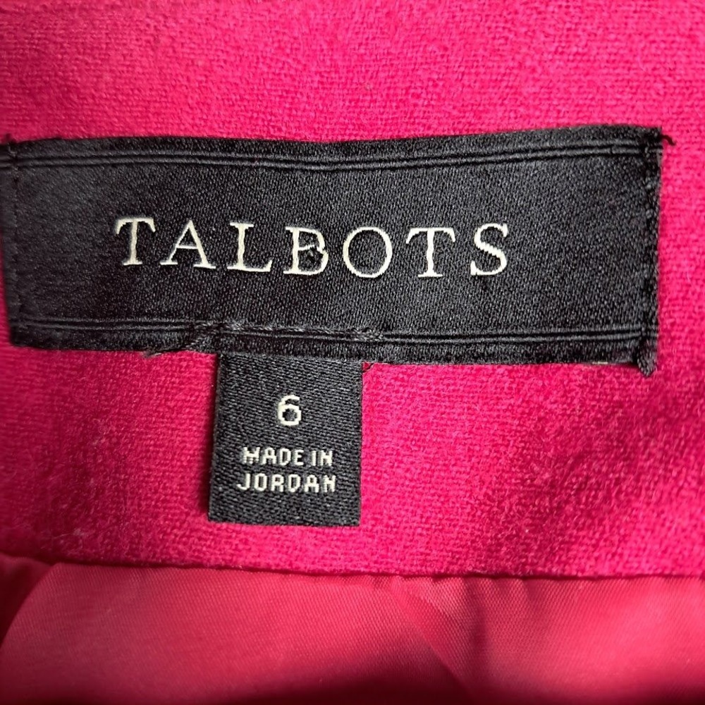 Talbots 6 Fuchsia Pink Wool Blend Pencil Skirt Short Classic - Picture 6 of 6